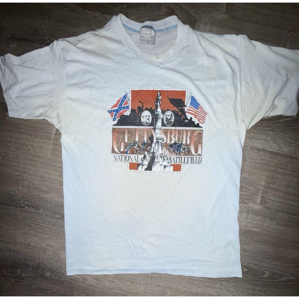 Vintage 80s 90s Gettysburg National Battlefield T-Shirt Single USA Men’s Size LG